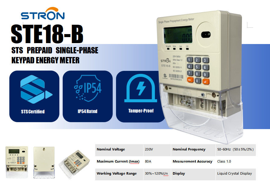 Mobilny, gotowy do płatności, inteligentny, przedpłacony licznik energii elektrycznej z 10-letnim rejestrowaniem danych i automatycznym wyłączeniem