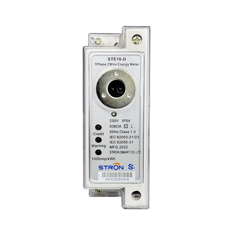 STE18-A SMART PREPAID KEYPAD ELECTRICITY METER. Jednorazowy DIN-RAIL. Maksymalny prąd 60A