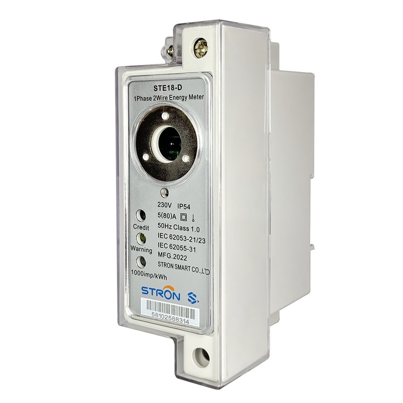 STE18-A SMART PREPAID KEYPAD ELECTRICITY METER. Jednorazowy DIN-RAIL. Maksymalny prąd 60A