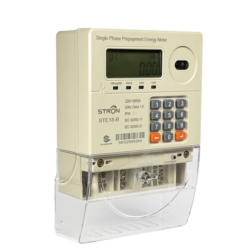 IP54 Inteligentny licznik energii elektrycznej z jednofazową klawiaturą z opłatą przedpłatną/przeciwdziałającą fałszowaniu/ograniczoną mocą