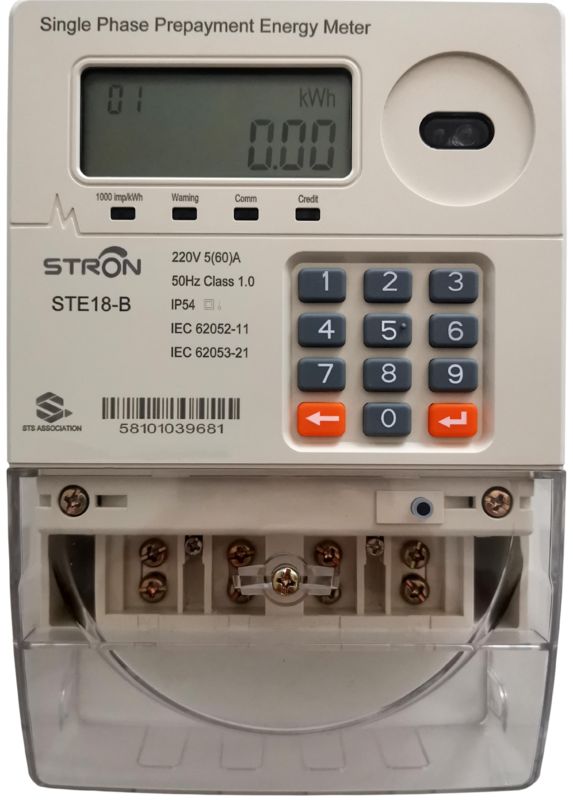 Smart Prepaid Electricity Meter Single Phase z oprogramowaniem sprzedaży Stronpay dostarczającym dane dotyczące przedpłat i zużycia energii elektrycznej