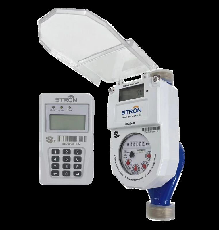 Certyfikowany przedpłatny licznik wody STW36-A R100 Klasy B Wielostromowy przedpłatny licznik wody z Lora Communication CIU. 4-6 lat baterii, odporny na zakłócenia i system StronPay Kompatybilny