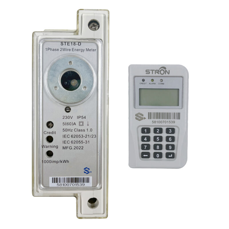 Licznik przedpłatowy jednofazowy IP54 na szynę DIN obsługujący protokoły PLC, LoRa, RF i dwuprzewodowe. Klasa dokładności 1. Zoptymalizowany do kalibracji liczników energii elektrycznej.