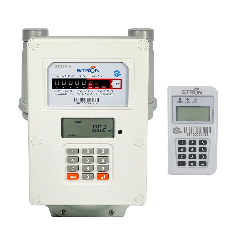 StronSmart Prepaid Split Gas Meter STS Zgodny ze standardami IEC Bezprzewodowy przedpłacony licznik gazu klasa 1.0/2.0 Dokładność, szerokie napięcie robocze, niskie zużycie energii, temperatura robocza -25°C~70°C