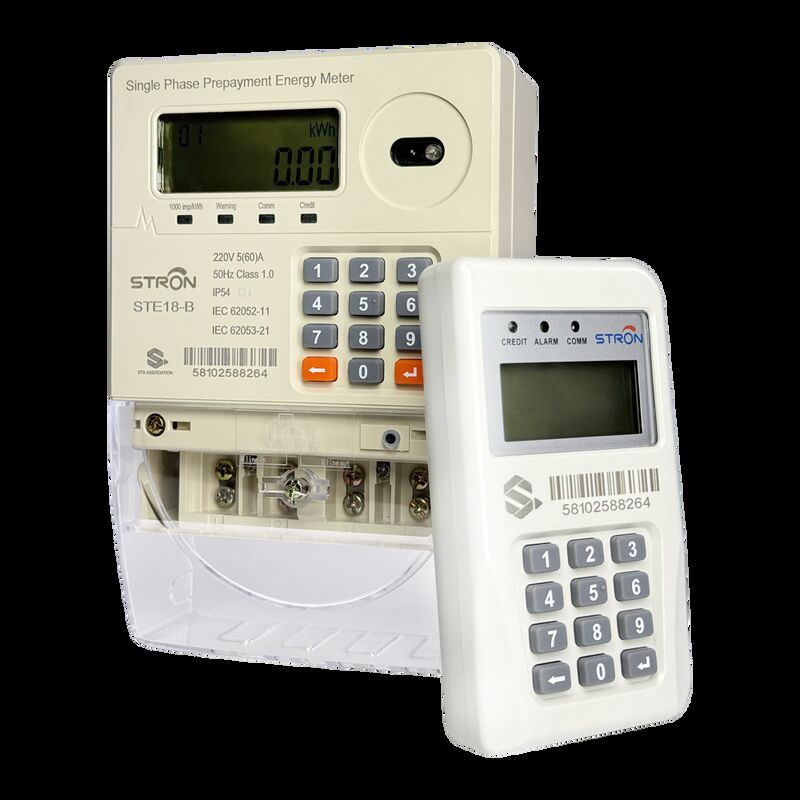 Inteligentny licznik energii elektrycznej z jednofazowym STS z jednostką interfejsu klienta i zdalnym odczytem RF do monitorowania energii