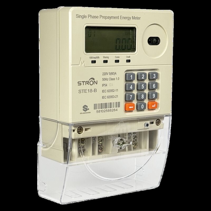 Inteligentny licznik energii elektrycznej z jednofazowym STS z jednostką interfejsu klienta i zdalnym odczytem RF do monitorowania energii