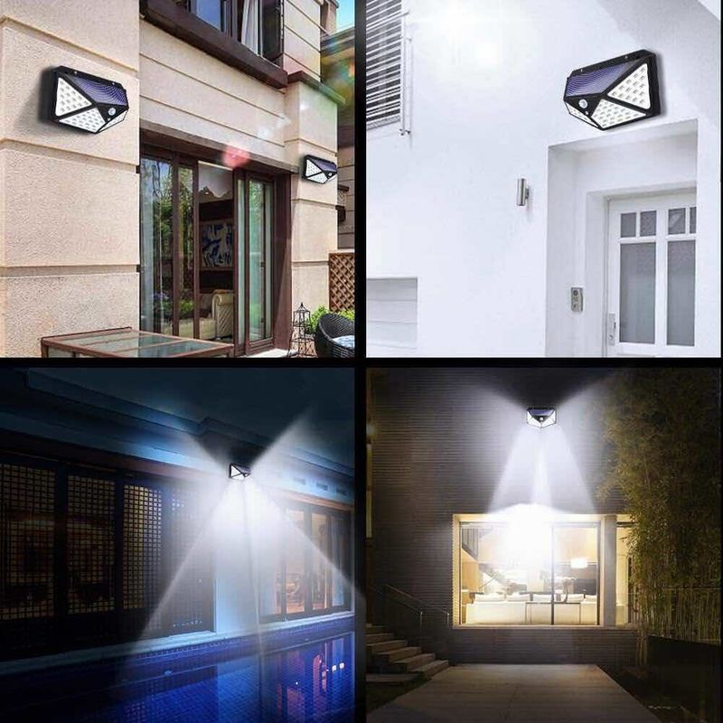 Courtyard Solar Outdoor Wall Lamp 100LED Body Induction Corridor Lights