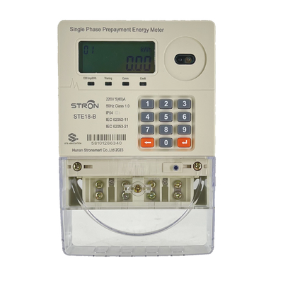 STE18 B Jednofazowy licznik energii elektrycznej z wyświetlaczem LCD, przedpłatowy, bezprzewodowy, licznik KWH z klawiaturą. Zarządzanie energią ułatwione dzięki inteligentnemu licznikowi AMI i oprogramowaniu do sprzedaży Stronpay. Taryfa krocząca Tak. Uproszczone rozwiązanie.