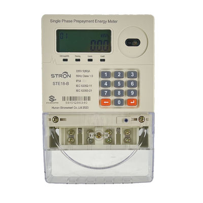 Stron STE18-B Prepaid Single Phase Two Wires Smart Energy Meter z IP54 wodoodpornym wyświetlaczem LCD Klasy I Dokładność LORA-RF 230V 60A