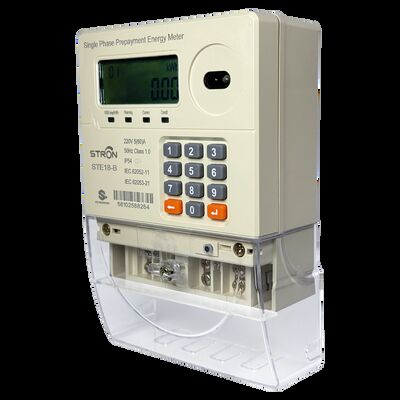 STE18-B Dwufazowy licznik energii elektrycznej przedpłaconej z interfejsem użytkownika CIU, wodoodporny i pyłoszczelny IP54, certyfikat STS, obsługa taryfy TOU, opcjonalna komunikacja LoRa-RF i PLC