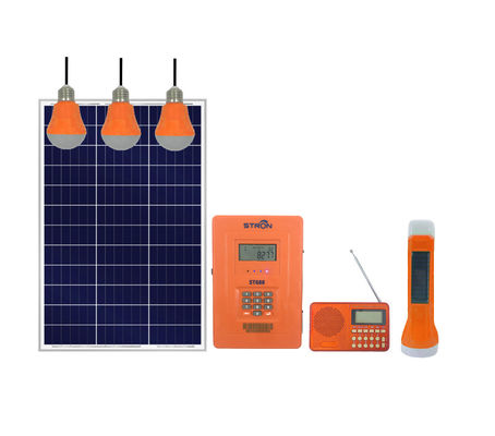 30W 76.8Wh System Solarny Pay As You Go z 3W lampami LED